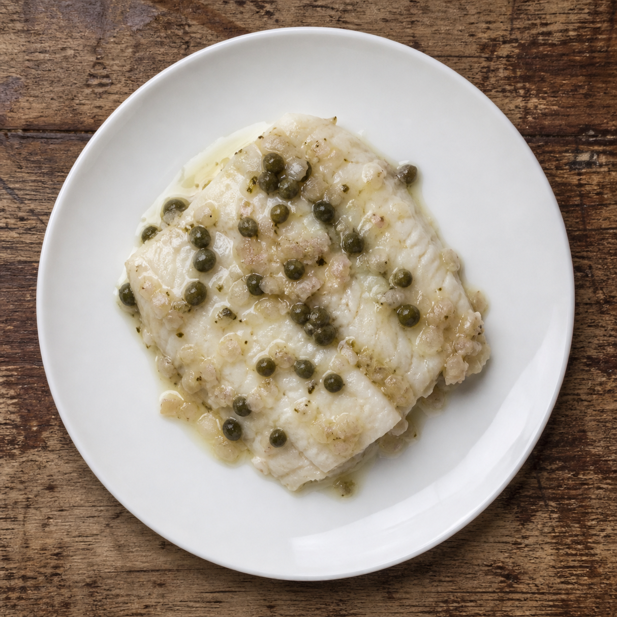 Ovnbagt torsk med kapersvinaigrette