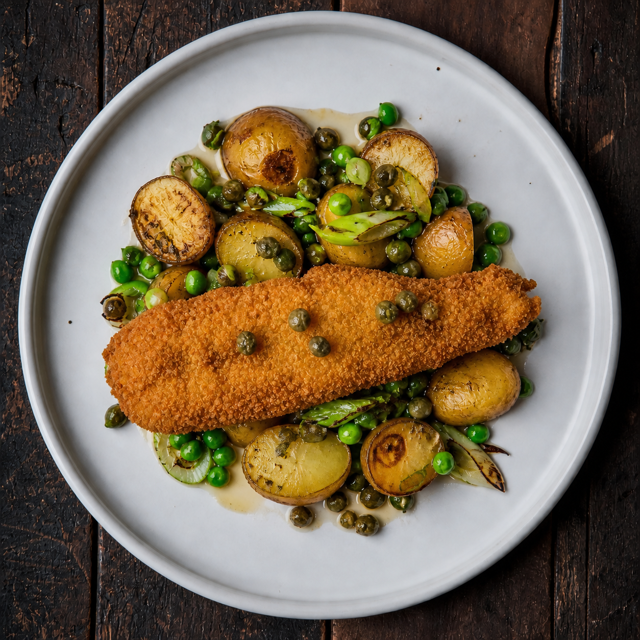 Fiskefileter med sprøde kapers