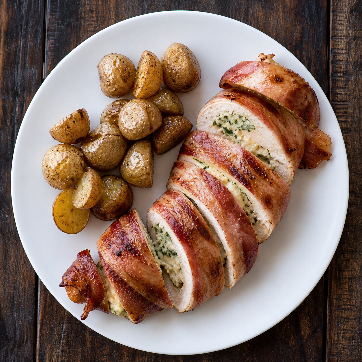 Baconsvøbt kyllingefilet