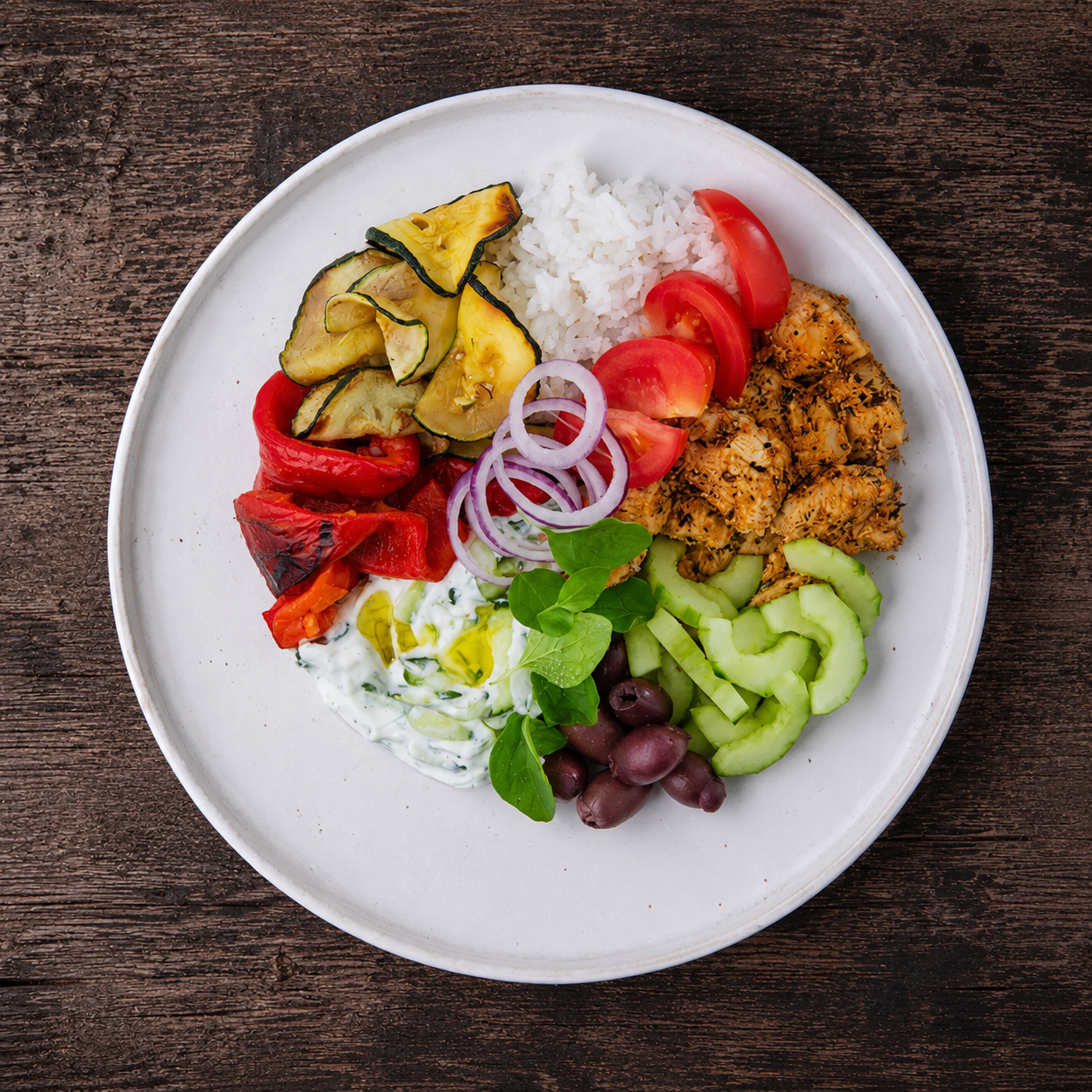 Græsk bowl med kylling