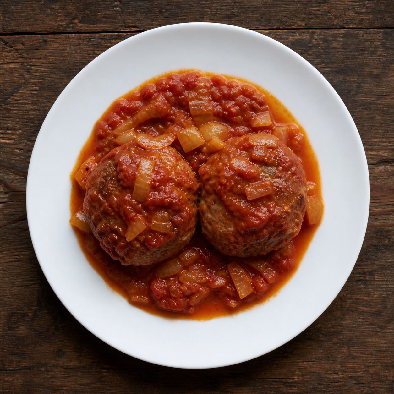Hakkebøffer i tomatsauce