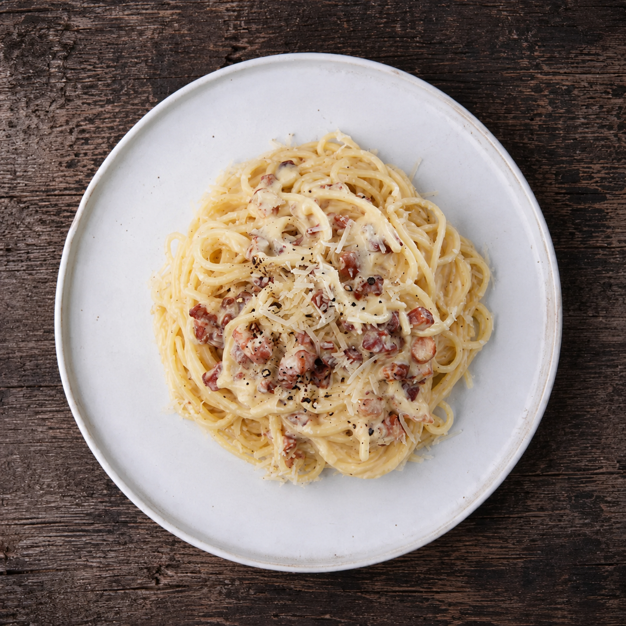 Pasta carbonara og enkelt grøn salat