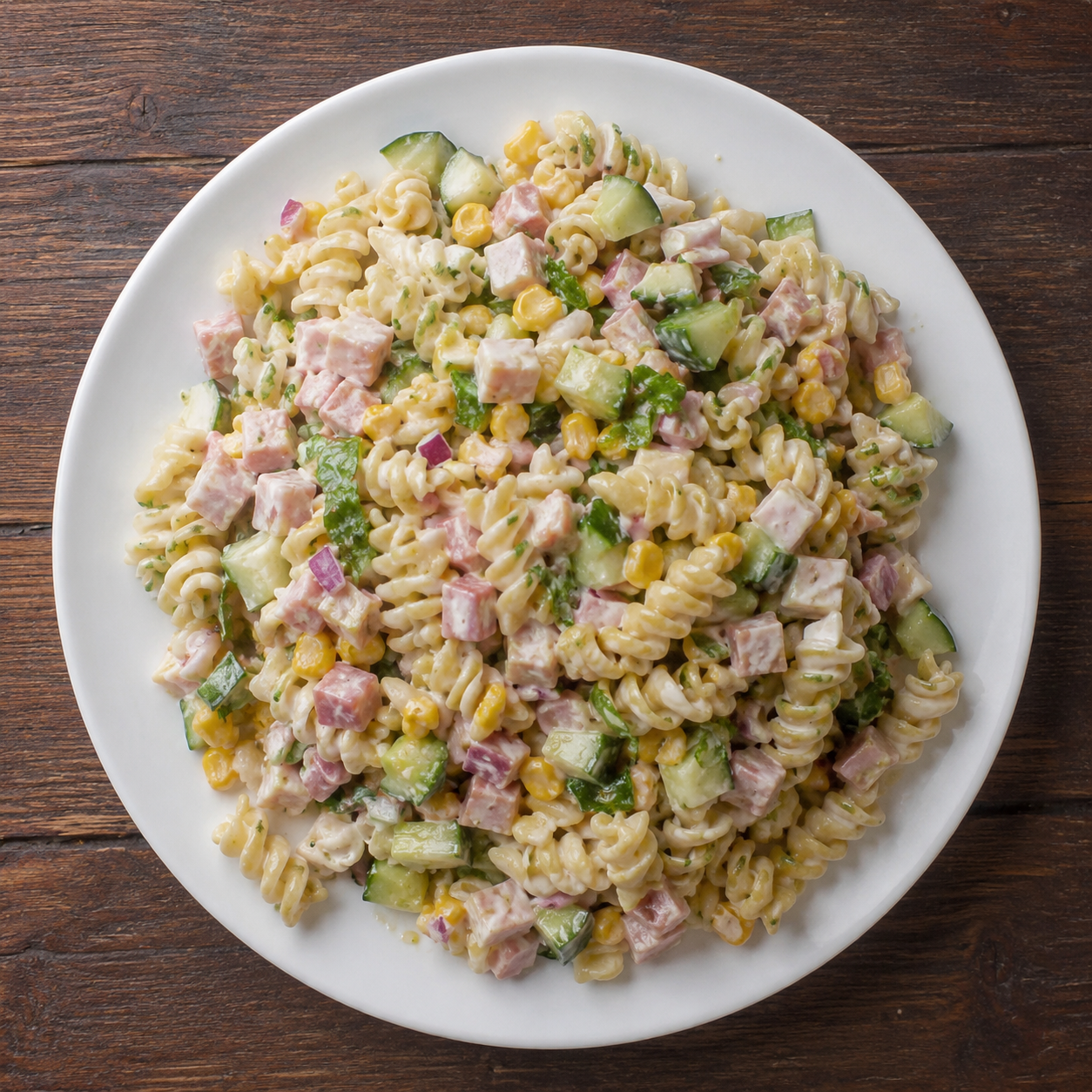 Pastasalat med skinke