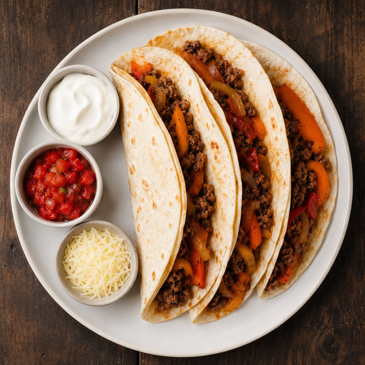 Tortillas med oksekød