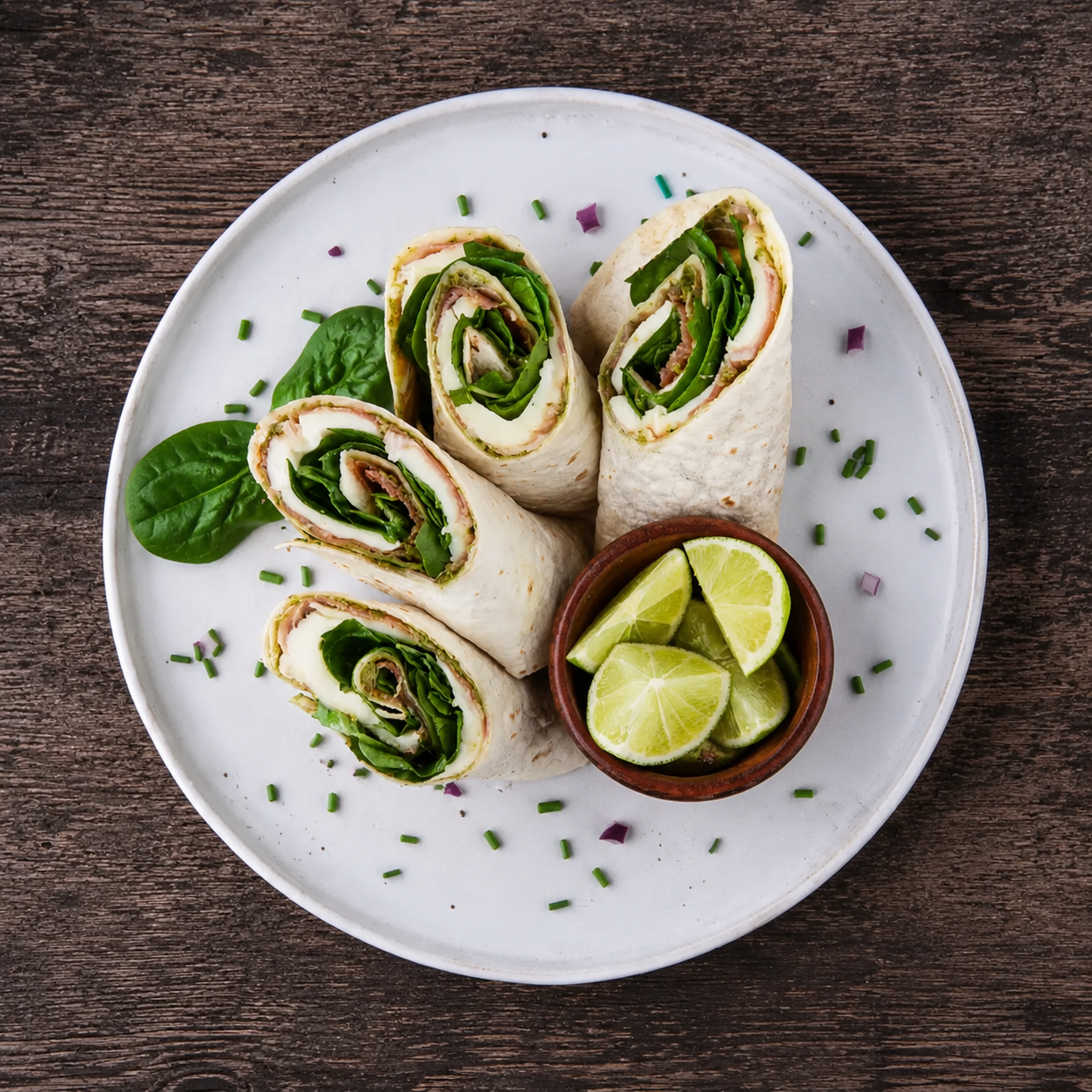Wraps med parmaskinke og mozzarella
